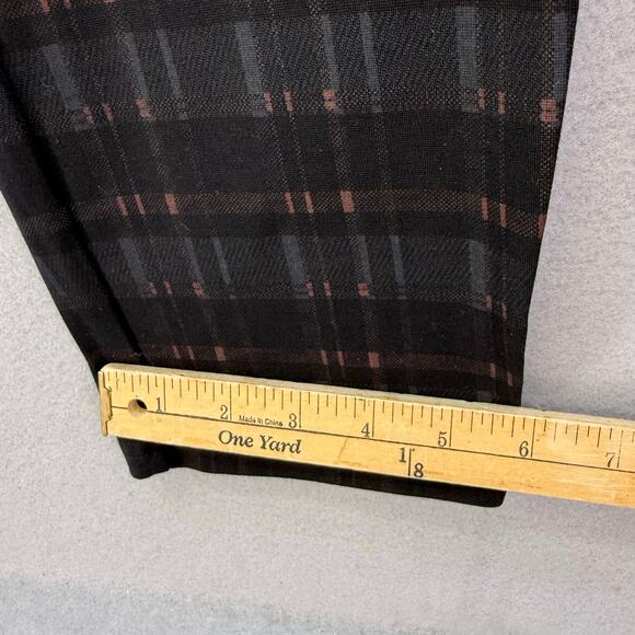 Garnet Hill Dress Leggings Women's Size L Plaid Black Gray Business Casual - Picture 12 of 12